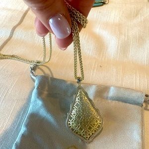 New Kendra Scott Gold Aiden long  filigree necklace